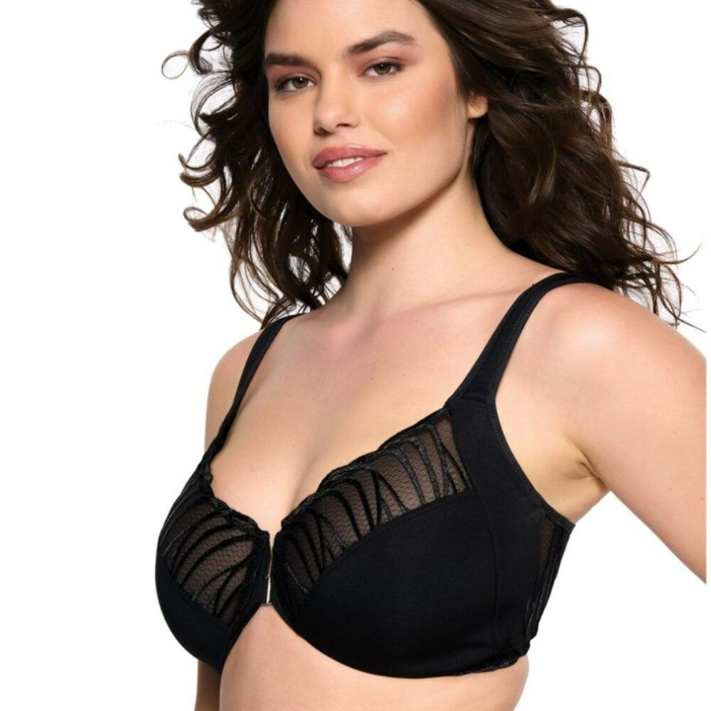 Felina black lace front-close bra (36D)